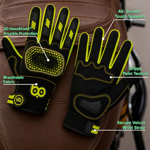 Image of BADOWL Hexa Bike Riding Gloves - Full Knuckle Protection, Anti-Slip