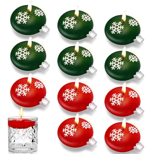 Bougies flottantes pour Noël et décoration de table de fête flocon de neige