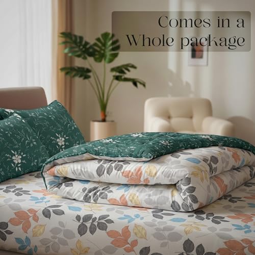 Image of Utopia Bedding Microfiber AC Comforter for King Size 220x240 cm - Lightweight, Skin-Safe & Hotel-Style Quilted Blanket with Floral Print White