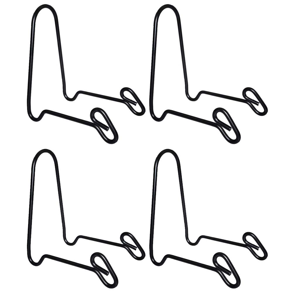 Tincogo Black (4 Pack Display Stand Easel Iron Bowl Stands For Display Medium Deep Bowls, Platters And Deep Dishes