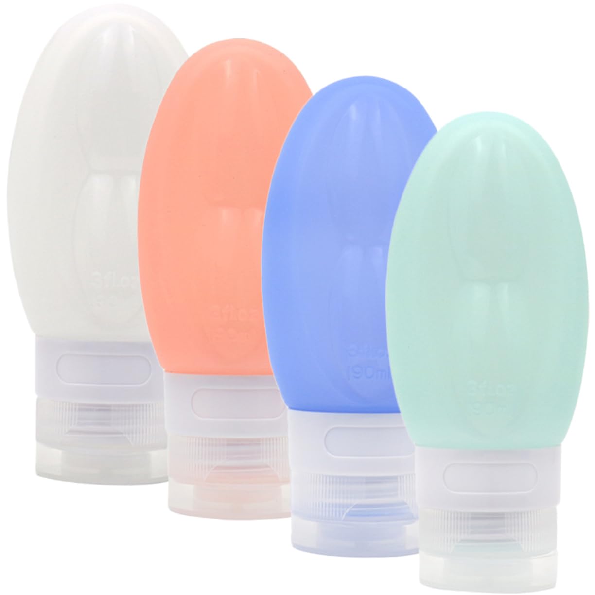 Ipetboom 12pezzi Bottiglie Viaggio Silicone Per Liquidi Ricaricabili Contenitori Per Toilette Adatti Per Cosmetici e Bagno Colori Rosa Bianco