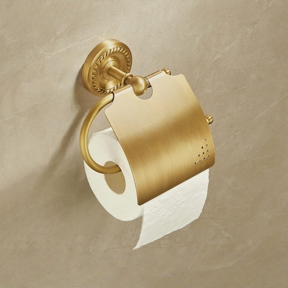 Antique Brushed Brass Bathroom Accessories Sets Towel Shelf Toilet Paper Holder Soap Holder Towel Rack Bathroom Hardware Sets,Roll Paper Holder