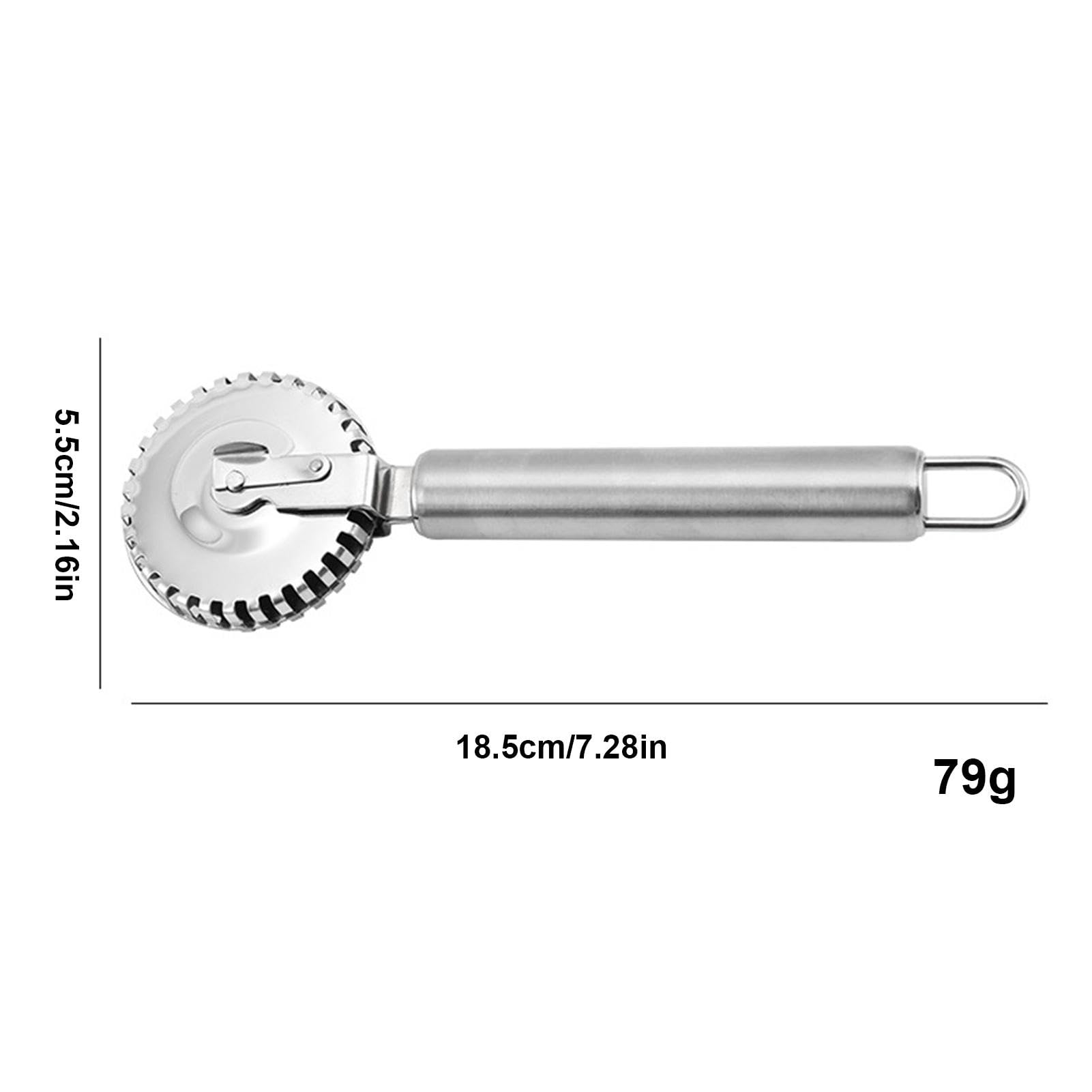Rotella Tagliapasta In Acciaio Inox Con Manico In Legno – Taglia Pizza E Ravioli, Bordo Scanalato Per Gnocchi, 17x5 Cm, 60 G