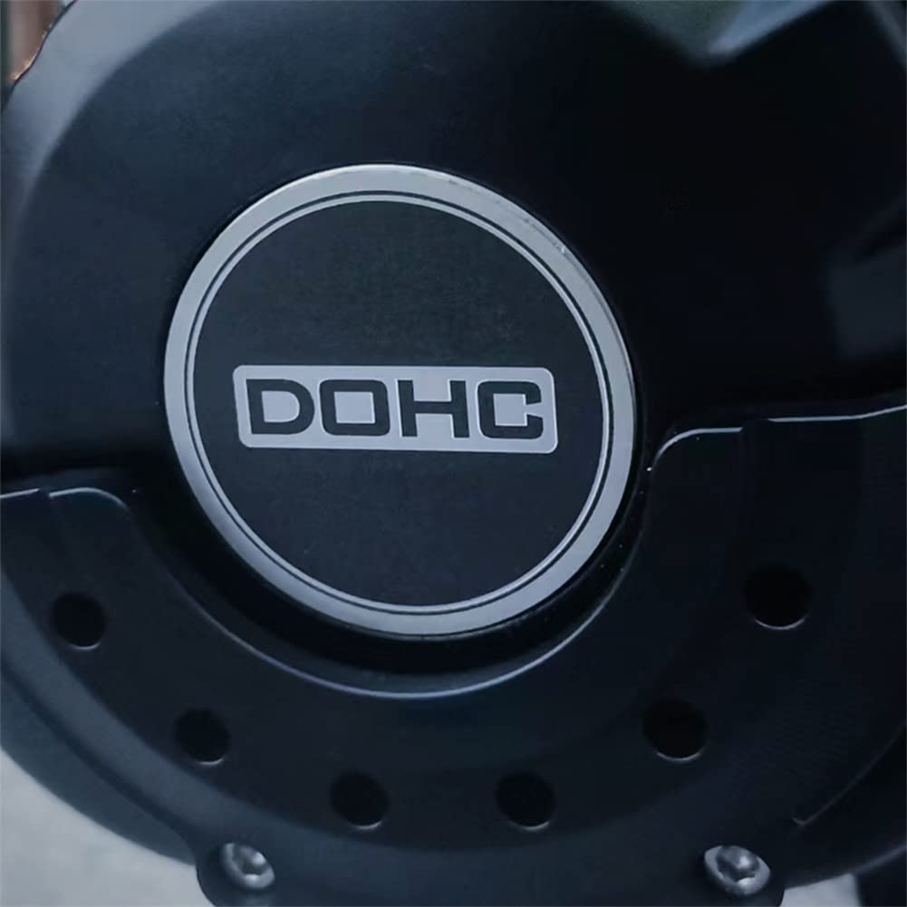 Edelstahl Aufkleber für Ka-wasaki Z900RS Generatorabdeckung mit Pulsar Abdeckung DOHC Mark Set 3D 2018-2023 z900rs Motorabdeckung Dekorative Teile 2022 2021 (Schwarz mit Silber)