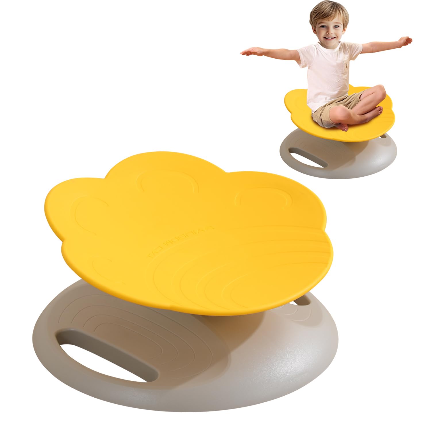 Veptorum Spinning Chair for Autistic Kids, Sensory Spinning Chair, Sensory Toys Gifts for Kids with Autism & ADHD, Sit and Spin Toys for 3+ Years (Yellow cat paw)