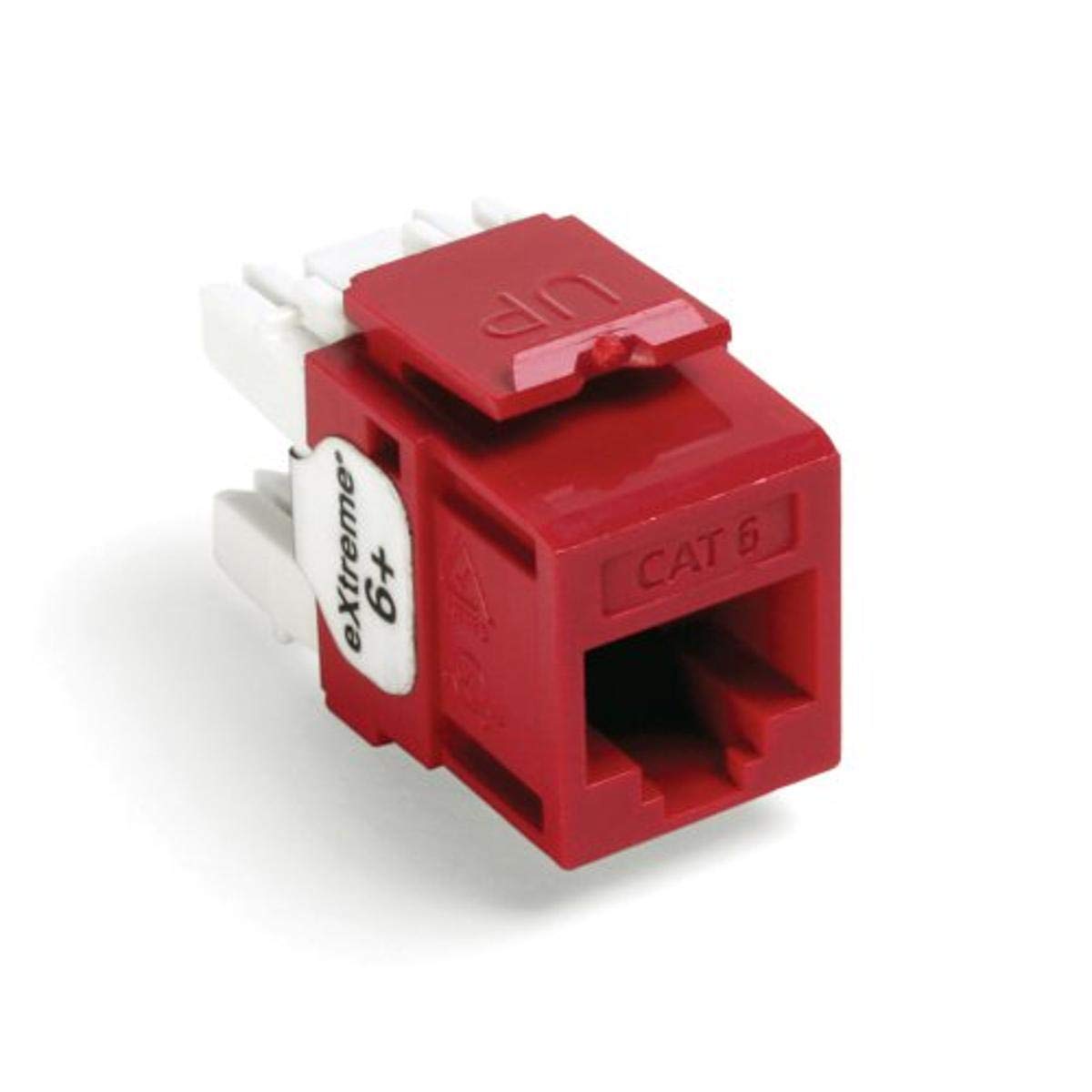 Leviton Extreme 6+ QuickPort Connector, CAT 6, 61110-RC6, Crimson — image 1