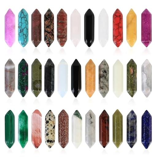 Juego de 20 varillas de cristal curativas, piedras y cristales y piedras preciosas, cristales curativos hexagonales, juego de piedras chakras, objetos naturales para meditación Reiki objetos regalo | Ya disponible en tu tienda friki favorita! En mundofriki.es!