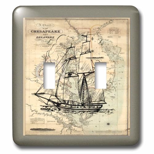 Lámina de Chesapeake Bay para interruptor doble multicolor ideal para salones rústicos 2