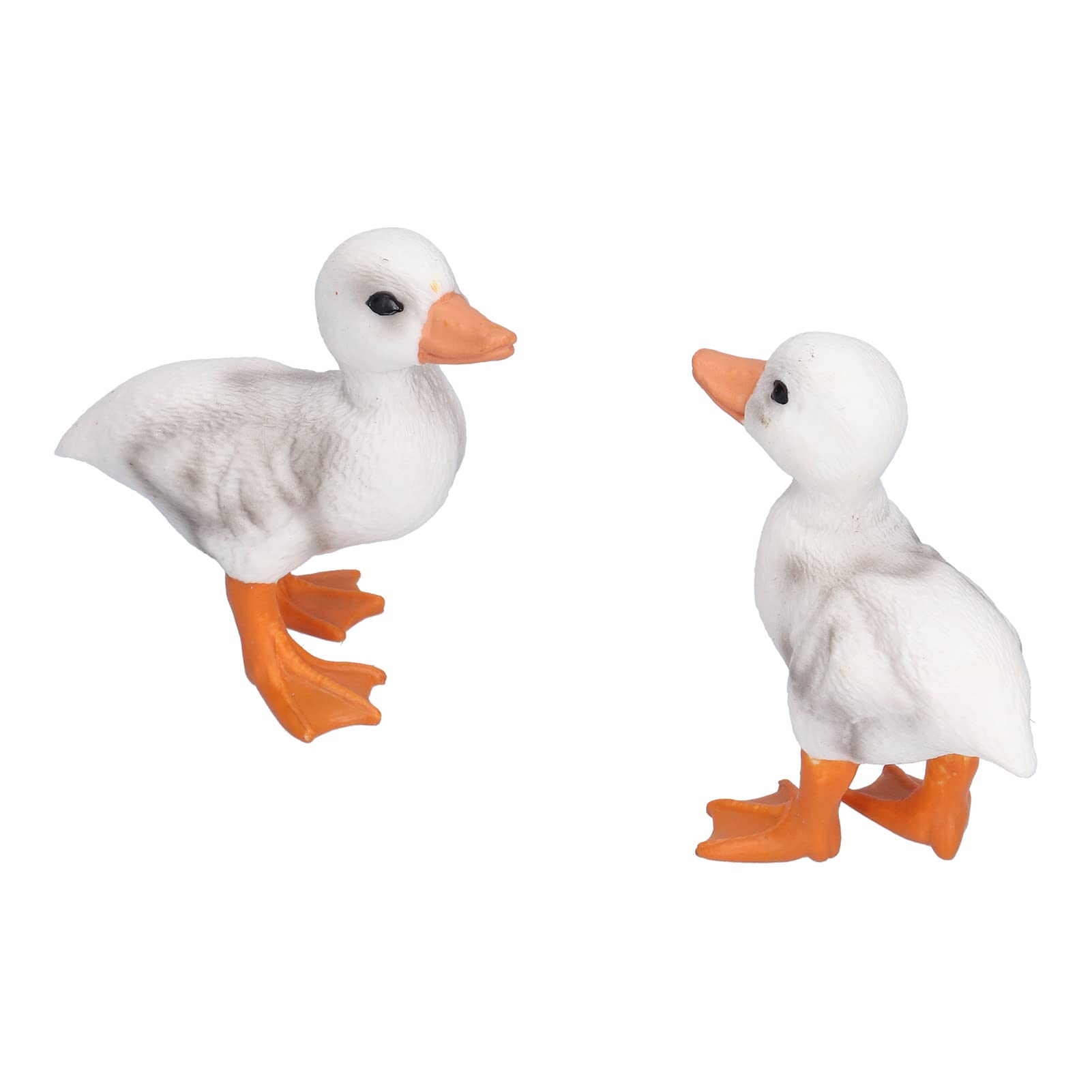 01 02 015 White Duck Ornament, 2Pcs Duck Model Indoor Outdoor Lifelike For Decorations