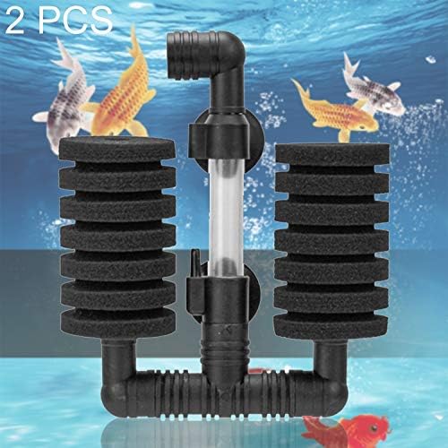 Liuting Household Appliances .2 PCS Wall-mounted Aquarium Mini Double Head Pneumatic Mute Biochemical Cotton Filter (Color : Color3)