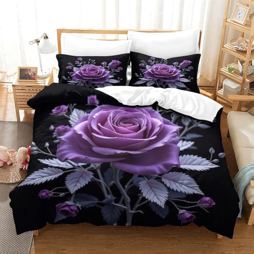 Parure de lit de qualité en microfibre douce housse de couette éclair violet - 3