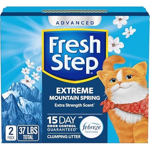 Fresh Step Advanced Extreme Clumping Litter With Febreze Freshness With Mountain Spring Scent, Fights Odor on Contact, 37 lbs. (2 x 18.5 lb. Box) Cover