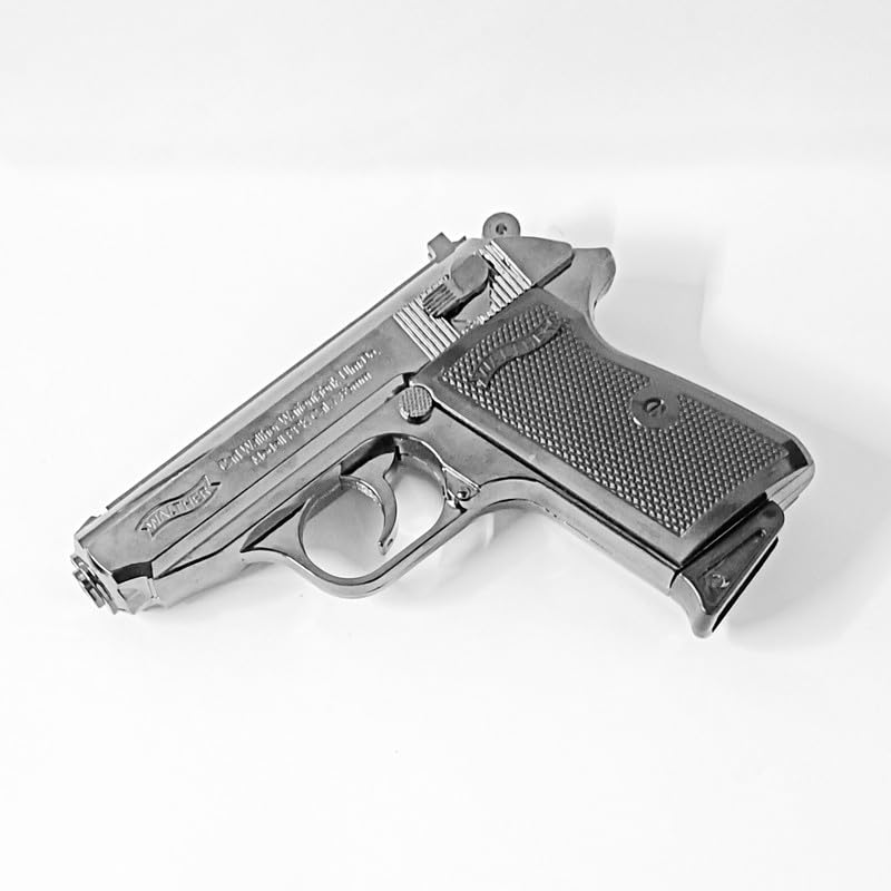 Image of Gun Pistol Lighter Heavy Weight Metal Body Real and Original Like Gun Pistol for Decorative, Smoking Filled with,Gas