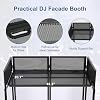 SMONTER Portable DJ Booth 41"L x 20"W DJ Facade with White & Black Scrim, Foldable DJ Table Station with Adjustable Feet for Party, Black Metal Frame #1