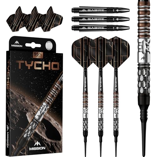 Fléchettes à pointe souple Mission Tycho 20g tungstène PVD noir bronze