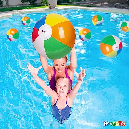12-Pack Rainbow Inflatable Beach Balls Bulk For Kids & Adults I Inflatable Pool Party Favors Swimming Pool Toys I Kids Beach Toys For Beach Games I Kids Summer Toys Water Balls I Toddler Pool Toys Set #TOP6