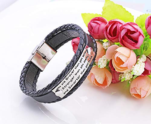 YOYONY Women's Gifts, Hand Made Stackable Bangle Multi-Layer Leather Braided Wrap Bracelets For Women/Men/Birthday. - Image 5