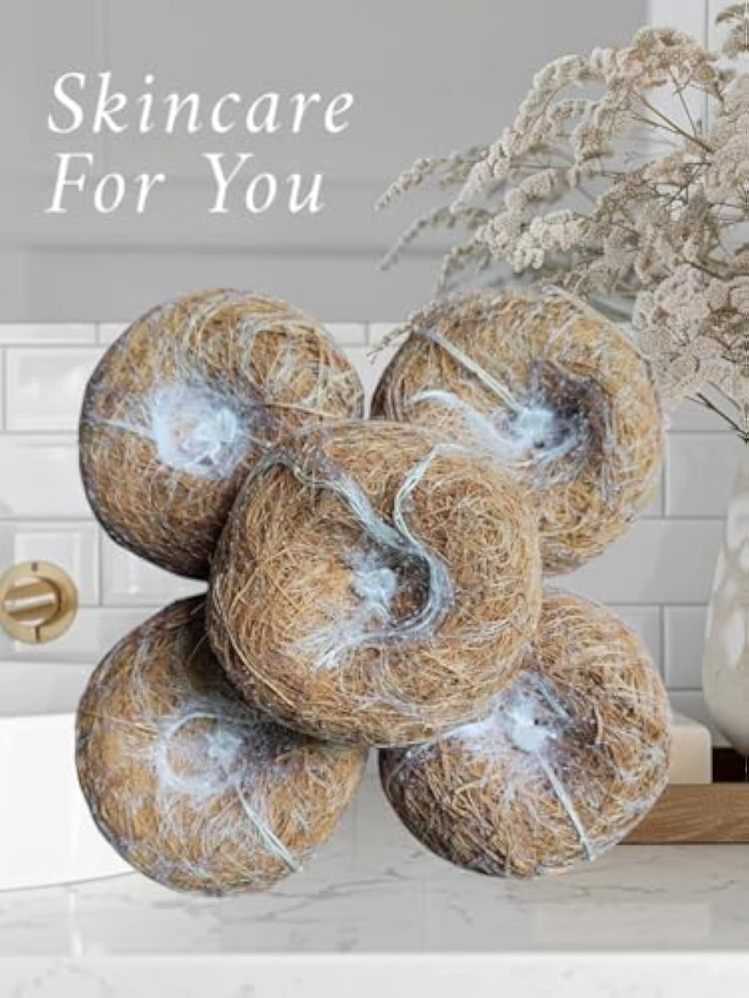 Vetiver Scrub Natural Loofah Pads, Handmade