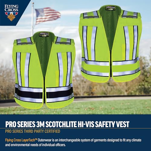 Image of Flying Cross Hi Vis Reflective Safety Vest for Men and Women, Water Resistant, Neon High Visibility, Class 2