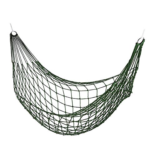 Relaxdays Hamaca Colgante de Red para 1 Persona, Verde, 1,5 x 140 x 436 cm