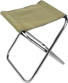 Outdoor Folding Stool Multifunctional Queuing Artifact Alloy Stent Portable Fishing Wild Camp Maza(Green)