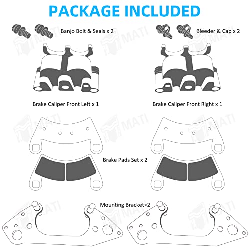 Image of M MATI Front Left Right Brake Calipers for Polaris Ranger 800 Ranger 900 Ranger Diesel RZR 4 800 RZR 900 1000 Ranger 500 570 700 Brutus GEM 1911282 1911283 1911284