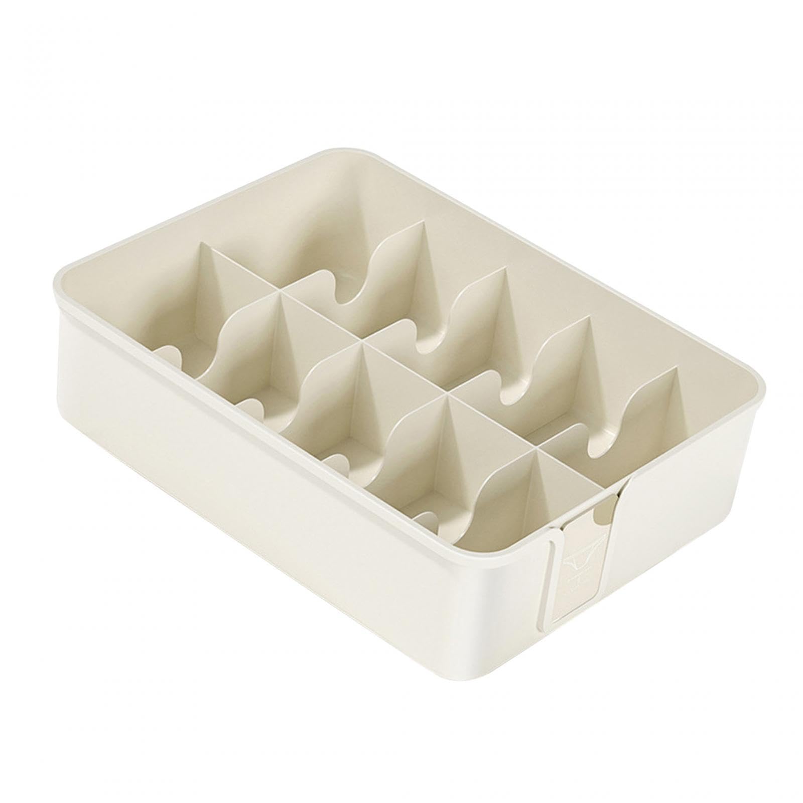 Underwear Sock Storage Box Drawer Organizer Practical Lingeries Storage Bins Closet Organizer for Panties, Ties, Socks Underwear Belts, 10 Grids White