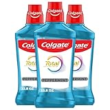 Colgate Total Pro-Shield Alcohol Free Mouthwash for Bad Breath, Peppermint - 1L, 33.8 fluid ounce (3 Pack)