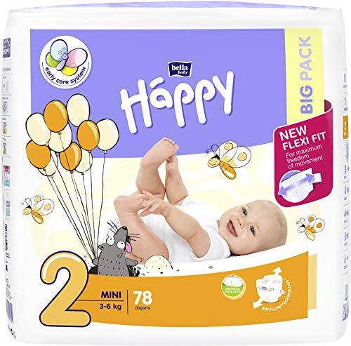 Bella Happy Windeln Mini Gr.2, 3-6Kg (4x78 Windeln)