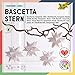 Produktbild folia 800/0707 - Bastelset Bascetta Stern, Transparent weiß, 7,5 x 7,5 cm, 32 Blatt, fertige Größe des Papiersterns ca. 10 cm, mit ausführlicher Anleitung - ideal zur zeitlosen Dekoration