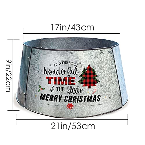 Pinata Christmas Tree Collars For Artificial Trees, Galvanized Tree Collars, Farmhouse Metal Tree Ring Tree Skirt Christmas Decorations For Trees thumb #5