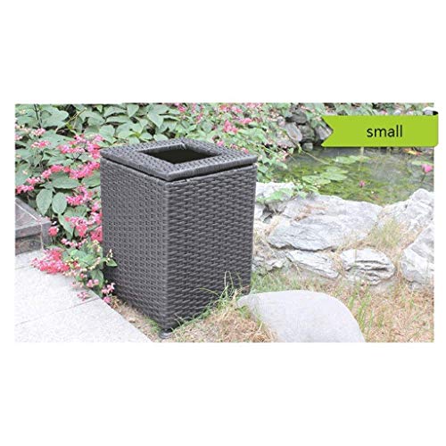 Cubo de basura para exteriores de ratán plástico y 30L 8
