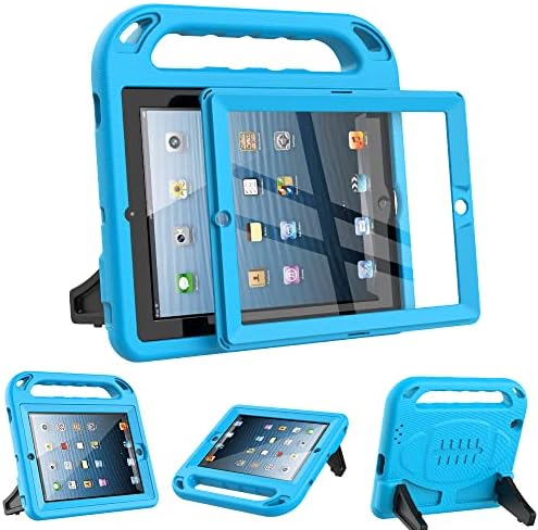 Surom Kids Case for iPad 2 3 4 Old Model- Built-in Screen Protector, Shockproof Handle Stand Kids Friendly Protective Case for iPad 2nd 3rd 4th Generation, Blue