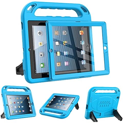 Surom Kids Case for iPad 2 3 4 (Old Model)- Built-in Screen Protector, Shockproof Handle Stand Kids Friendly Protective Case for iPad 2nd 3rd 4th Generation, Blue Cover