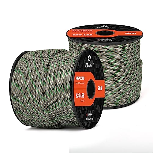 Abma Cord Paracord 620 lbs 4mm 9 Strands 100% Nylon 30M - Owl, Military-owl, 30 Meters