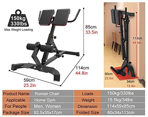 Hyperextension Romeinse Stoel voor Thuissportschool Fitness, Multifunctionele Gewichtsbank Apparatuur Rugverlenging Ab Oefening voor Mannen Vrouwen, Ladingen 300kg - Image 5