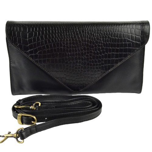 Sac à main en cuir souple grand format noir mode féminine - 2