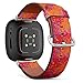 CJBROES Replacement Leather Watch Band, Compatible with Fitbit Versa 3 and Fitbit Sense of Wristband Bracelet Accessory - Traditional-marbling-Artworks-Colorful