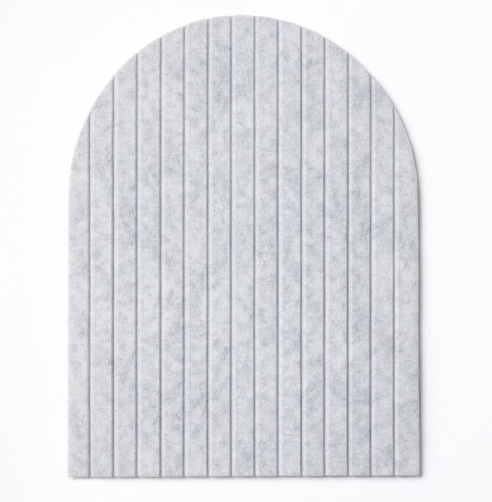 Orelle Fluted Arch Felt Bulletin Board | Foldable Peel and Stick Felt Board for Wall | Aesthetic Arch Pin Boards for Walls, Office, Vision Board, Kids Art Display | 23 x 31”| Heather Gray