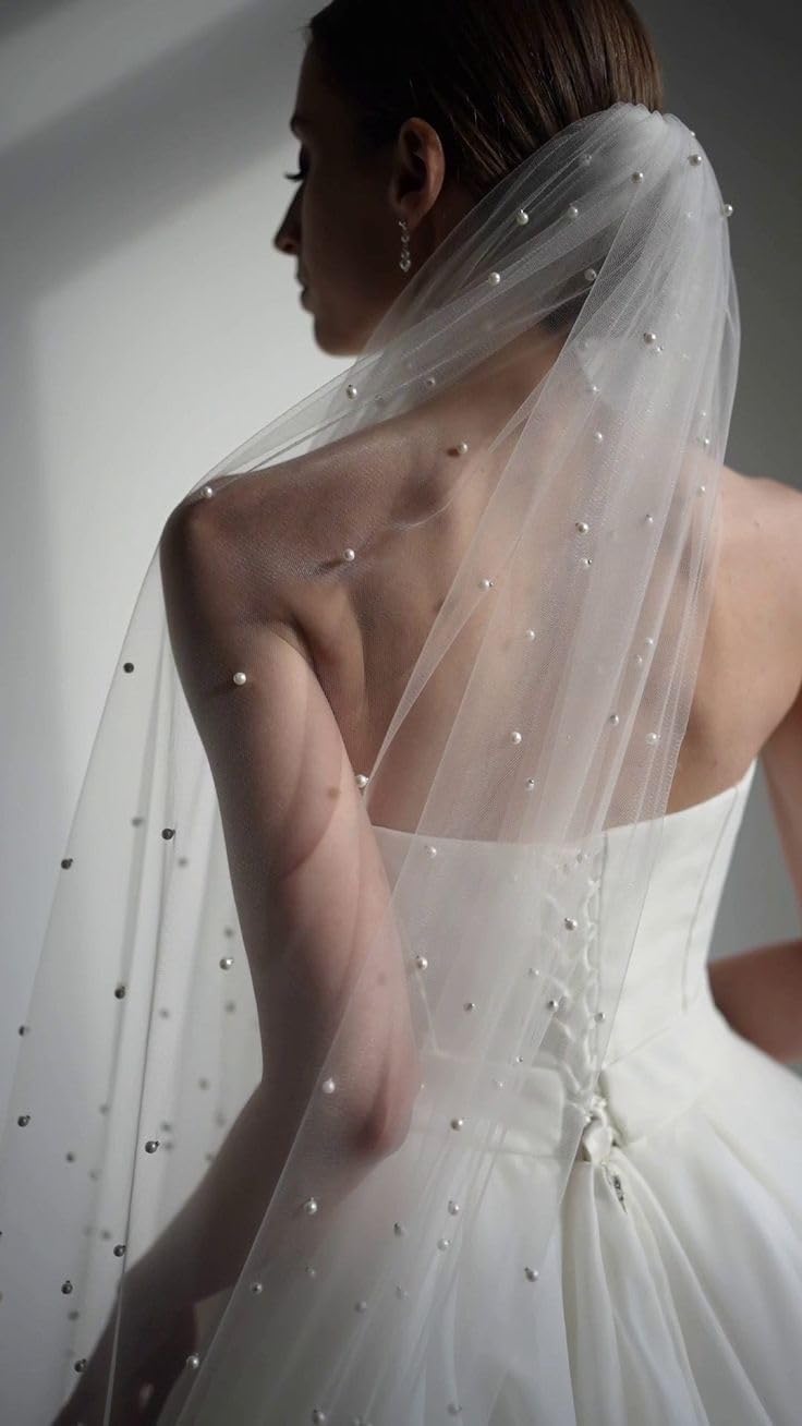 10 Yards White Pearl Tulle Fabric Lace Mesh Tulle Fabric for Bridal Shower Birthday Party Wedding Arch Veil DIY