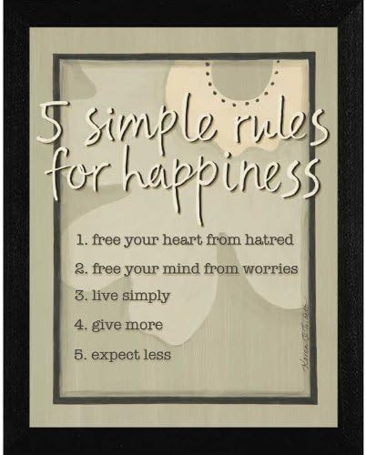 The Craft Room KT1593-276 Five Simple Rules Framed Print, 13x16 Inches