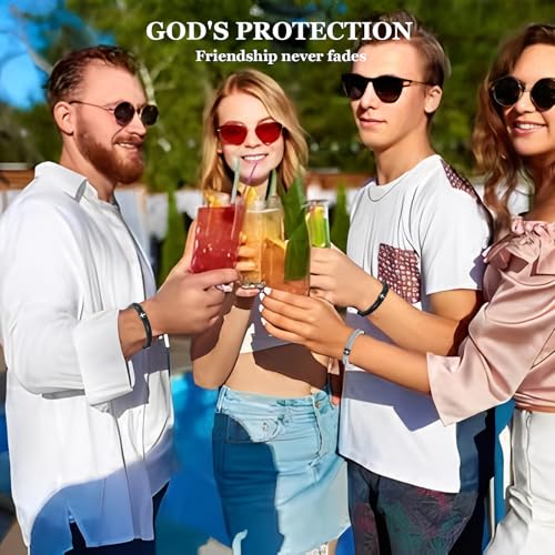 4Pcs WWJD Bracelets, Cross Bracelet for Men, Adjustable Braided Christian Bracelet for Men. Fashion Jesus Bracelets. Christian Gifts for men4