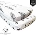 Kaydee Baby Fitted Crib Sheets - 2 Pack Modern (Plus and Feather) - 100% Soft Cotton Crib Mattress Sheet - Bedding Gift Set For Boys and For Girls