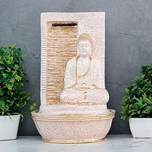 Global Grabbers Polyresin Table Top Indoor Outdoor Water Fall Fountain with LED Lights Home Decor Decoration Gift Gifting Items-STN_WT-SF7-(0)