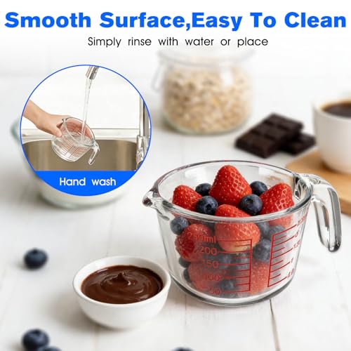 Vaso medidor de vidrio 1 taza 250 ml con pico y asa miniatura 6