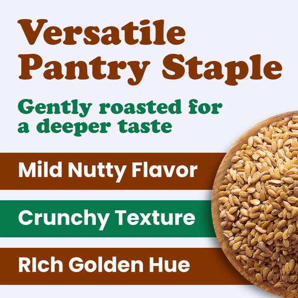 Miniatura 5 de Food to Live Semillas de lino dorado enteras tostadas orgánicas en seco, 12 onzas, tostadas al horno, sin OMG, ideales para batidos, ensaladas,