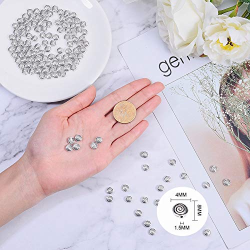 Image of PH PandaHall 150pcs 8mm Flat Round Spacer Beads Tibetan Alloy Antique Silver Beads Carved Vortex Jewelry Bead Charm Spacers for Jewelry Making DIY Bracelet Necklace Earring, Hole 1.5mm