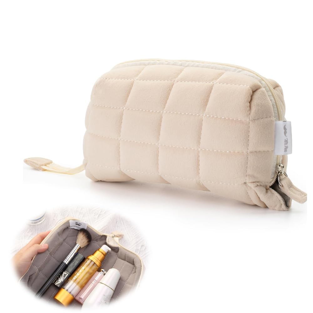 Azonee Large Capacity Pillow Pencil Case, Beige Pen Pouch, Plain pencil case, Soft and Durable Pencil Bag for School, College, and Makeup Essentials