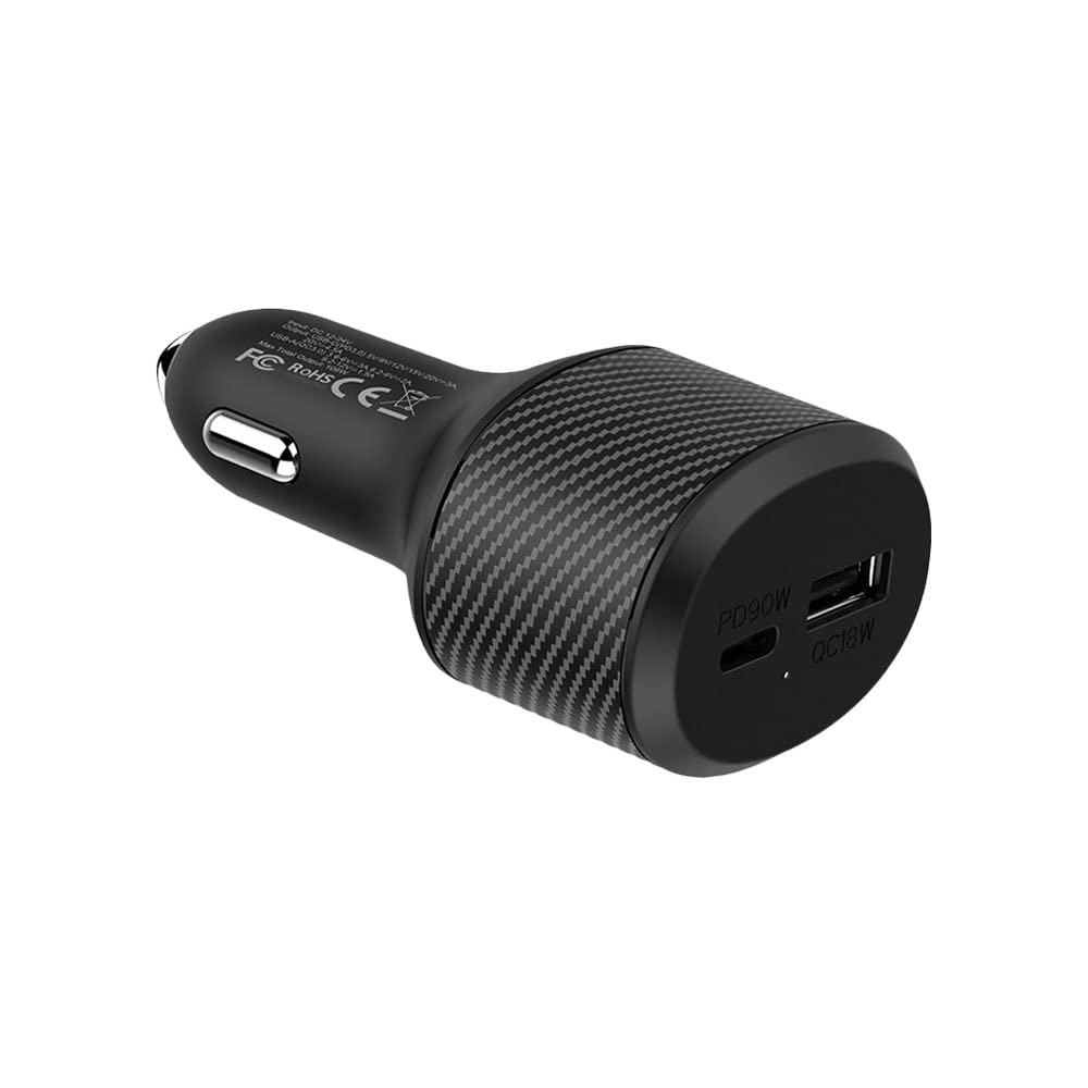 Baceyong USB Adaptador de Cargador de Coche, Doble Interfaz de Carga Rápida QC3.0 & PD Puertos de Carga, Apto para Coches de Motocicleta