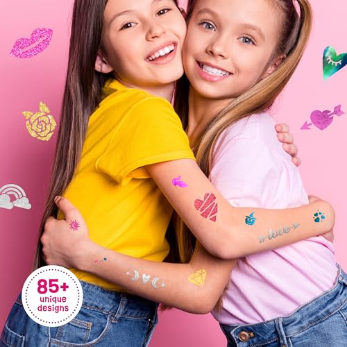Pretty Me PM-012 Temporary Shimmery Tattoo Studio Kit For Kids - Glitter & Metallic Fake Tattoos For Girls - Birthday Gift Ideas For Girl - Best Craft Kits Toys Stuff For Ages 6, 7, 8, 9, 10, 11 Year Old thumb #5